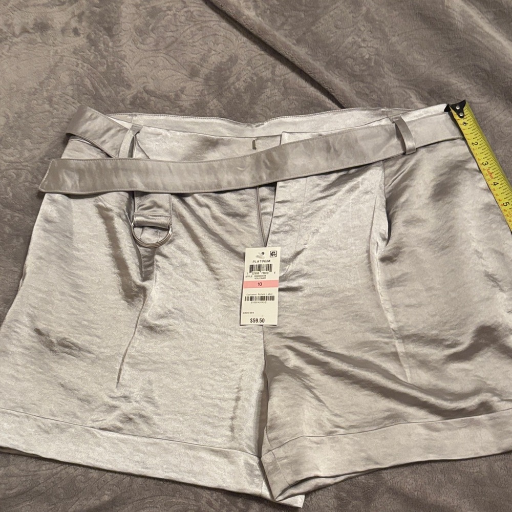 INC International Concepts Silver High Waist Shorts. NWT!
